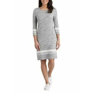 Hilary Radley Half Sleeve Dress Womens XL Gray White